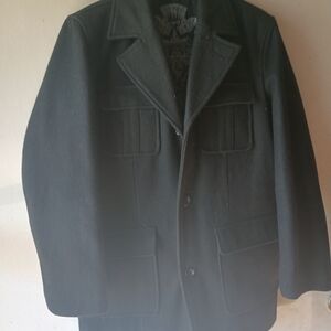 Elegant Black Pea Coat for Men